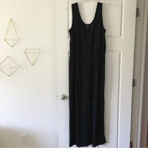 Mossimo Dark Gray/Black Sleeveless Maxi Dress, Long Stretchy Casual Dress, Large